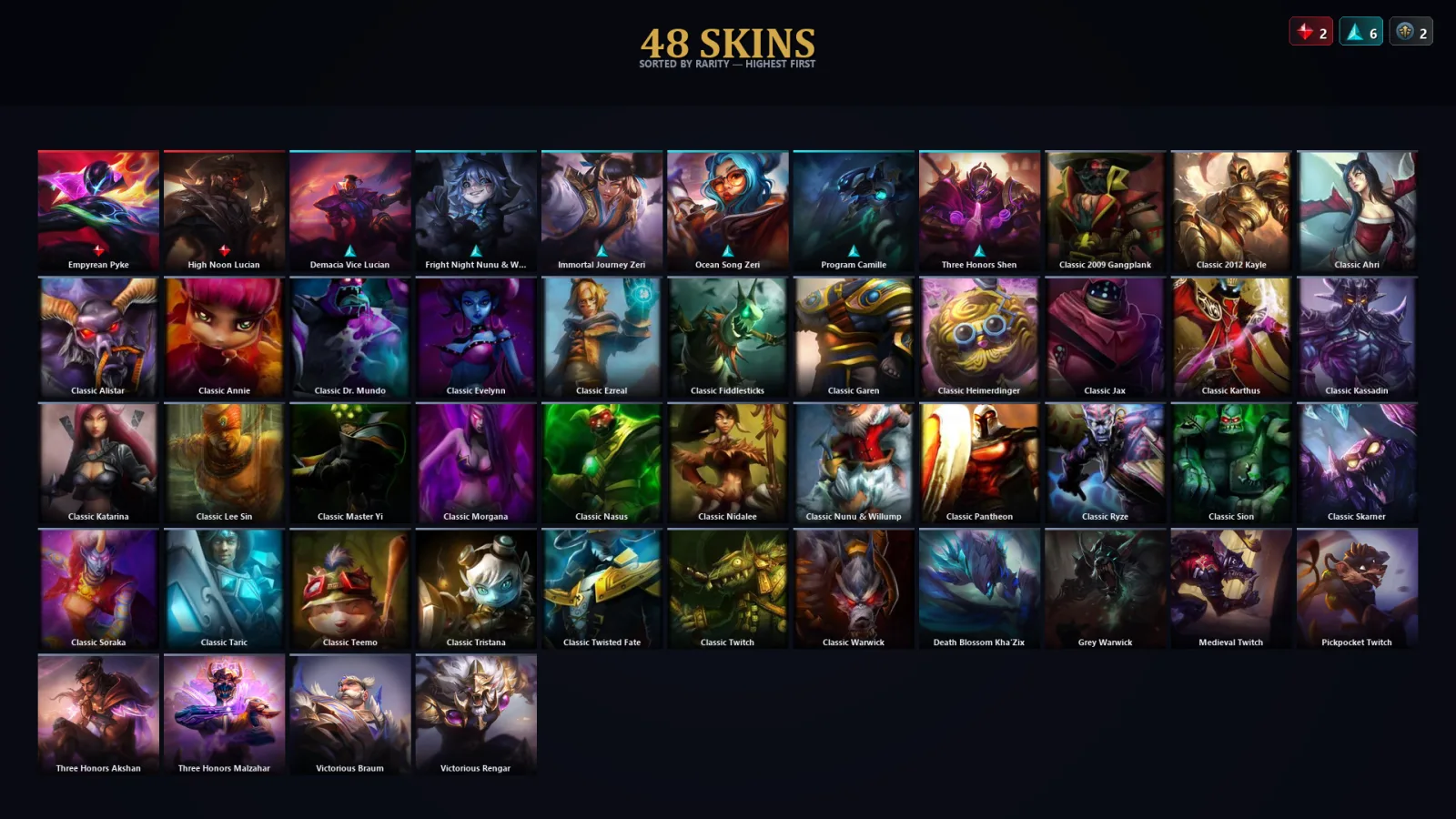 [LoL] | TR | Level 30 | Master | 60 Champions | 48 Skins
