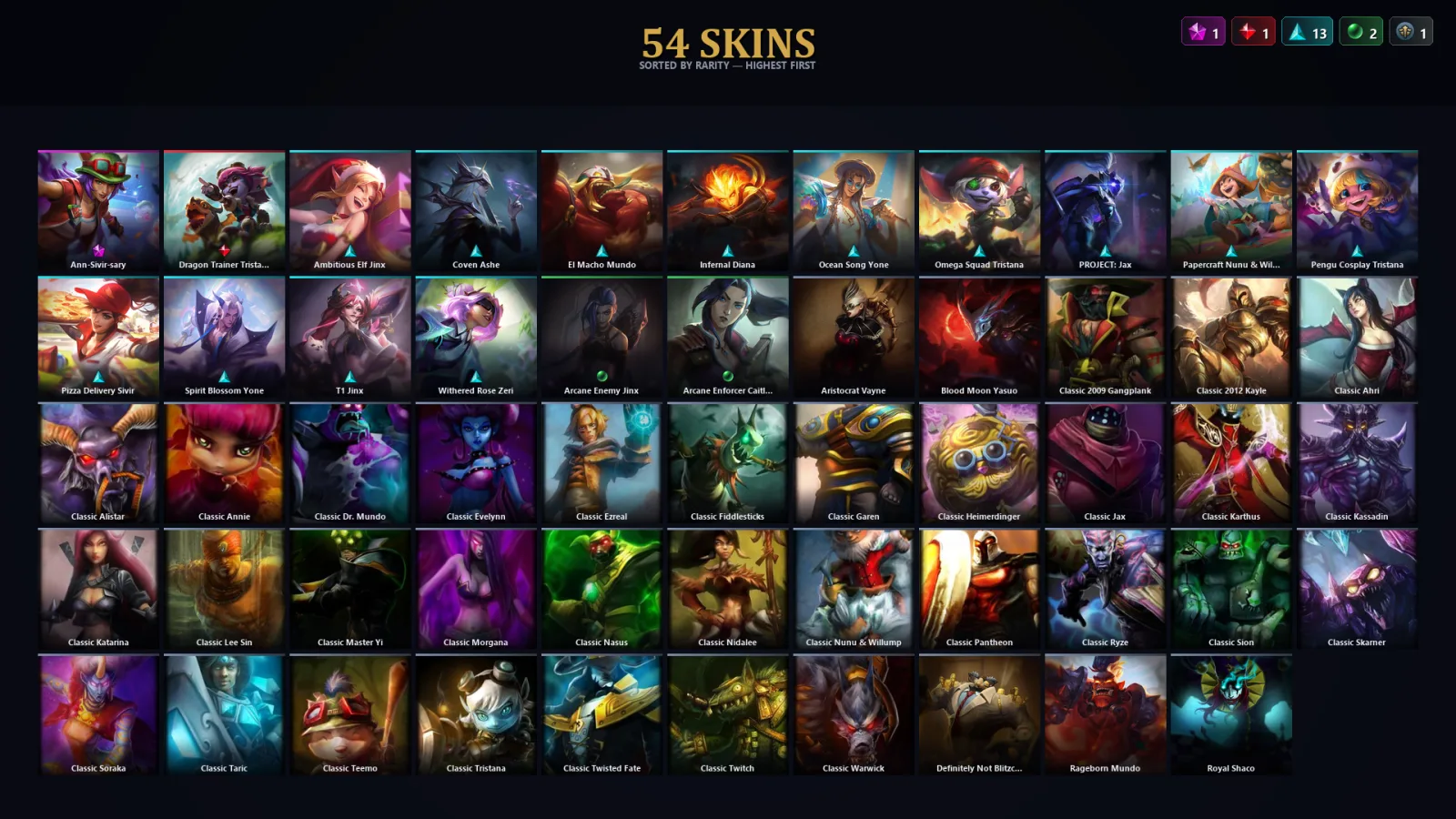 [LoL] | EUW | Level 95 | Bronze III | 138 Champions | 54 Skins