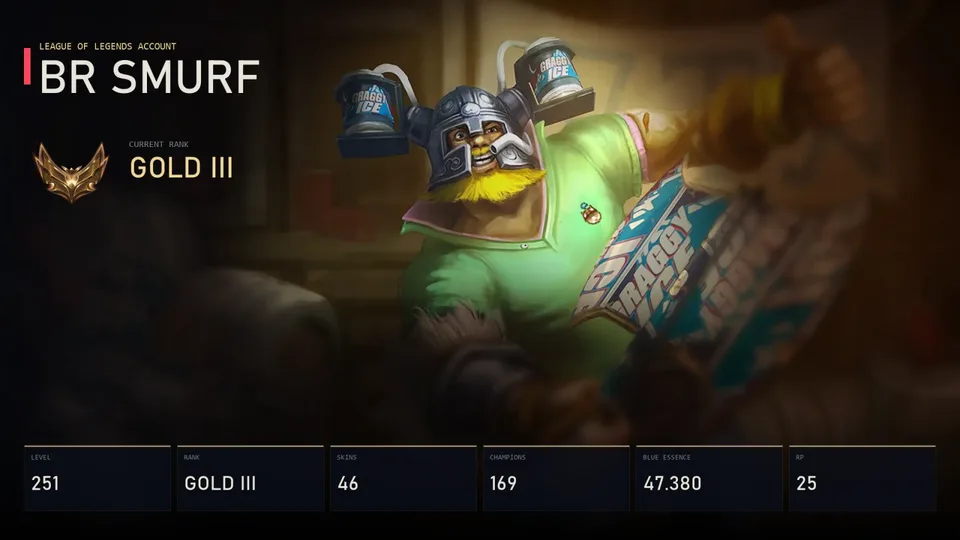 BR | Firefighter Tristana | Ice Toboggan Corki | Brolaf | Battle Academia Ezreal | Star Guardian Akali | Gold III | 46 Skin | 169 Champion — main preview