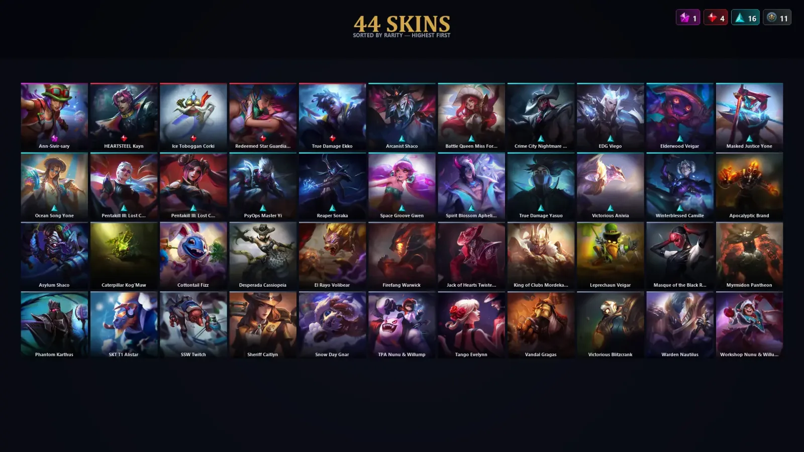 [LoL] | EUW | Level 324 | Silver I | 172 Champions | 44 Skins | 49,663 BE — LoL account