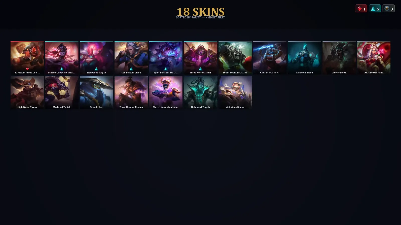 [LoL] | TR | Level 69 | Diamond III | 105 Champions | 18 Skins