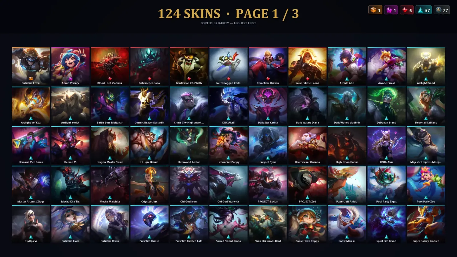 [LoL] | TR | Level 30 | Grandmaster | 172 Champions | 124 Skins | 145,813 BE — LoL account