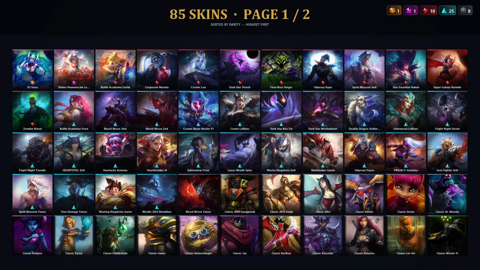 [LoL] | TR | Level 113 | 92 Champions | 85 Skins | 32,345 BE