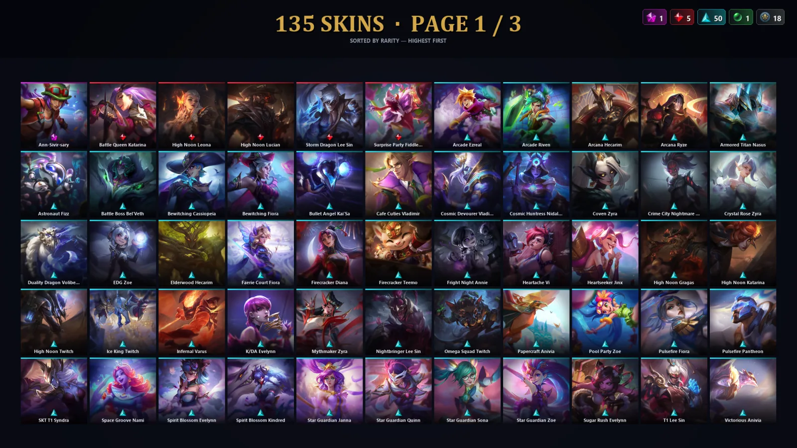 [LoL] | EUW | Level 171 | Diamond IV | 173 Champions | 135 Skins | 115,764 BE
