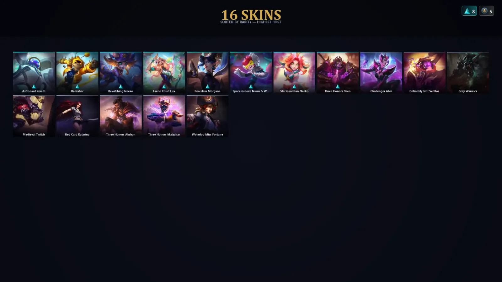 [LoL] | TR | Level 75 | 89 Champions | 16 Skins | 80,595 BE — LoL account