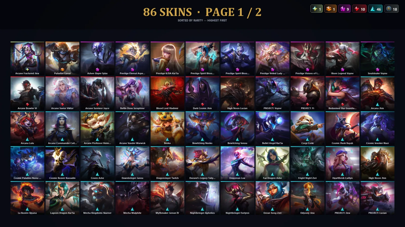 [LoL] | EUW | Level 134 | Emerald IV | 173 Champions | 86 Skins | 46,962 BE