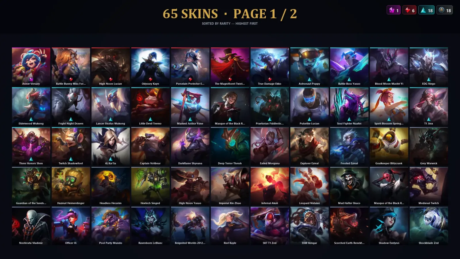 [LoL] | EUW | Level 213 | Diamond II | 173 Champions | 65 Skins | 22,894 BE — LoL account