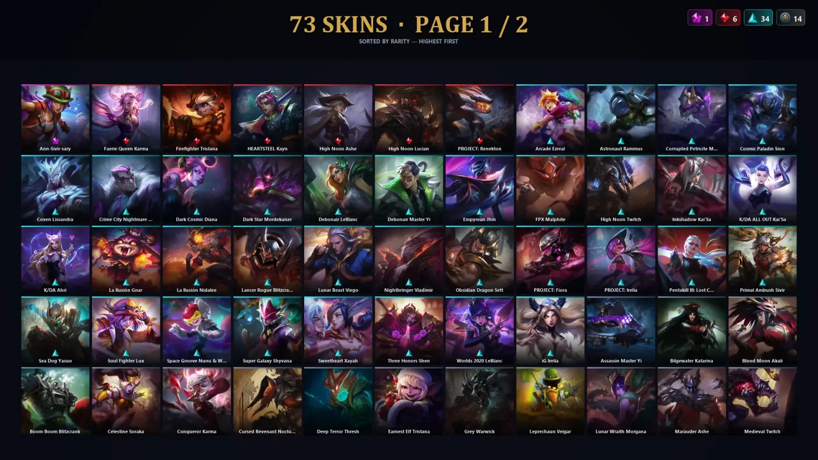 [LoL] | TR | Level 193 | Platinum II | 139 Champions | 73 Skins | 145,642 BE — LoL account