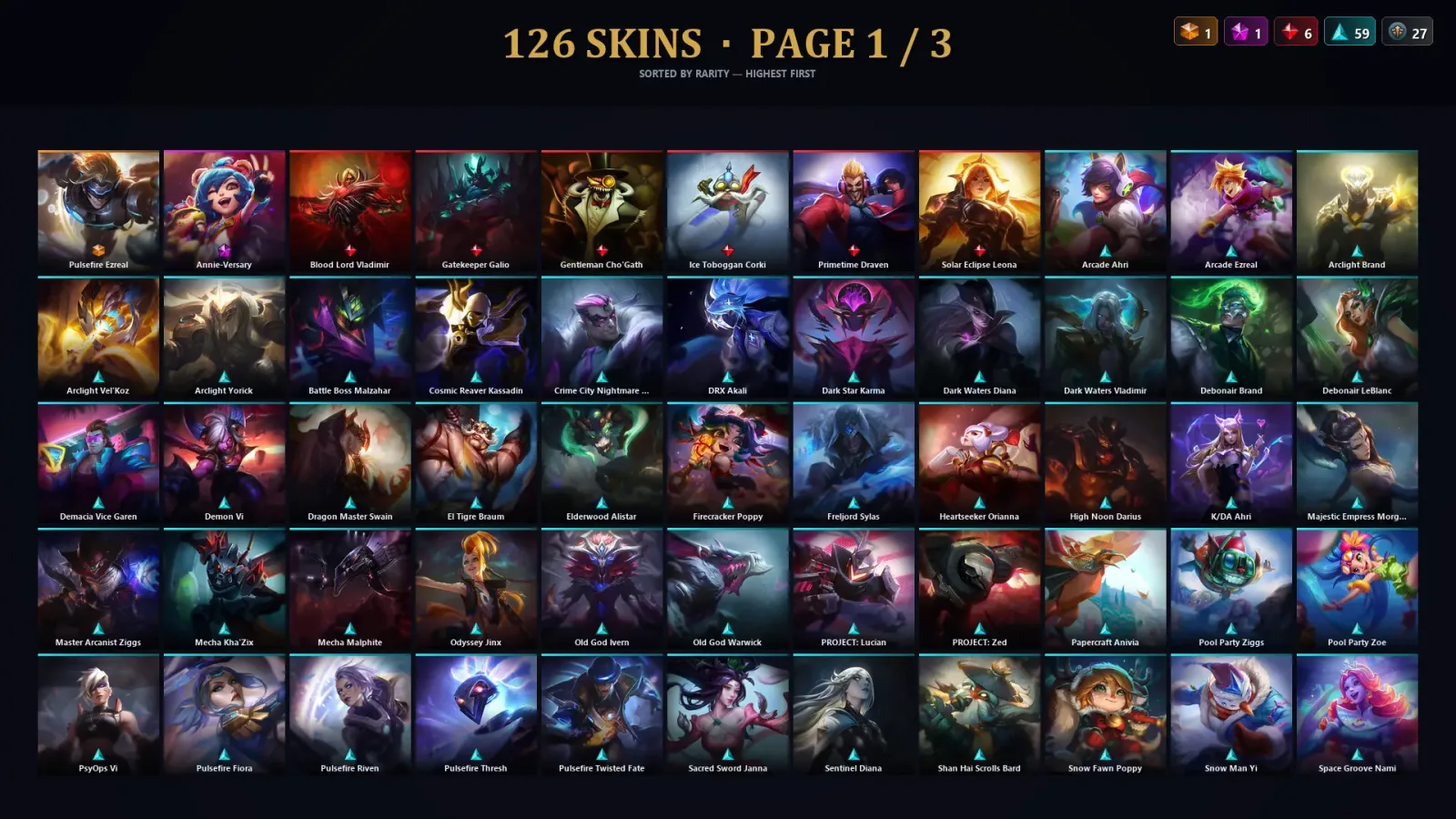 [LoL] | TR | Level 30 | Challenger | 172 Champions | 126 Skins | 150,253 BE — LoL account