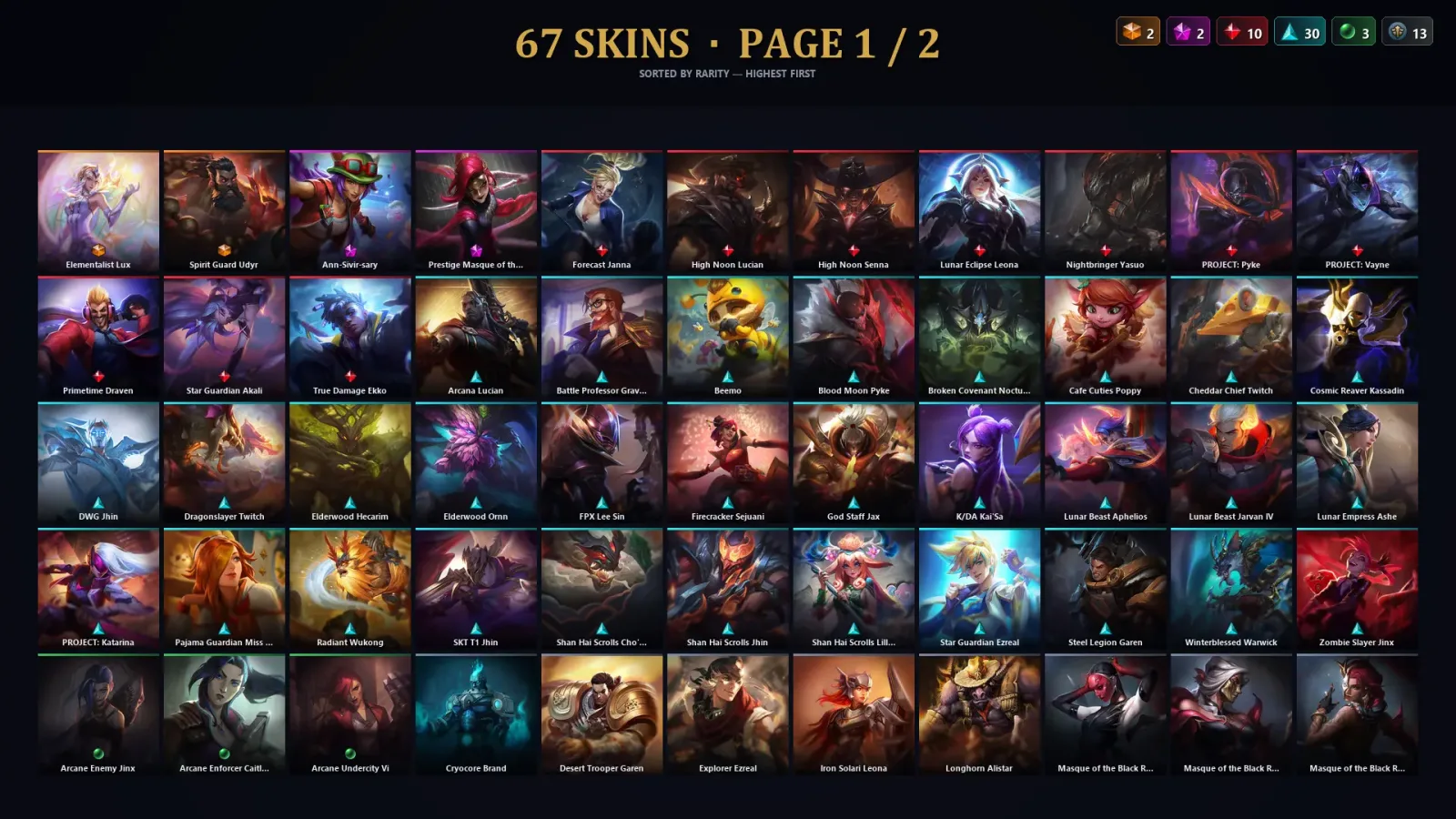 [LoL] | TR | Level 128 | 96 Champions | 67 Skins | 18,098 BE