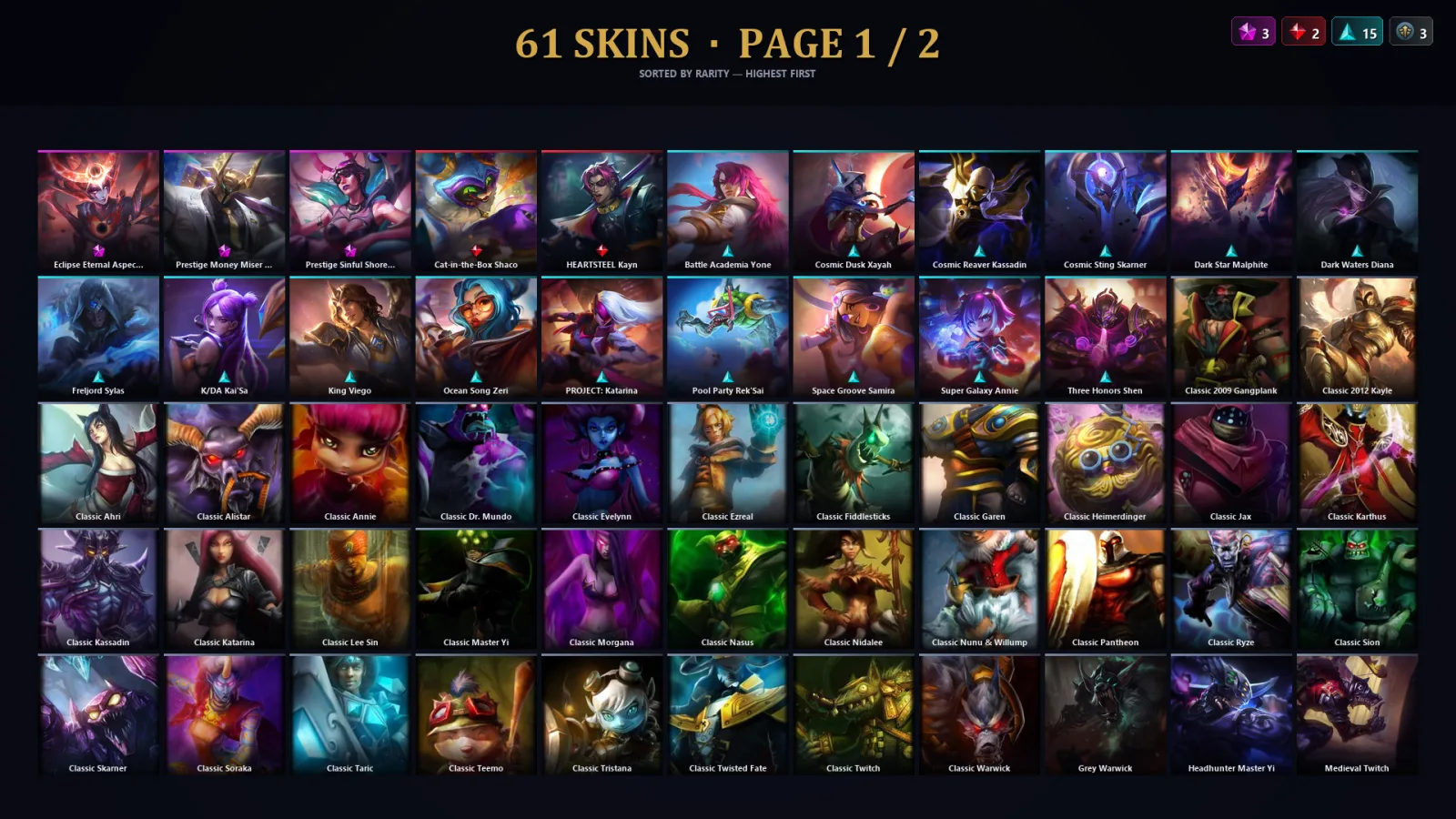 [LoL] | TR | Level 65 | Diamond IV | 104 Champions | 61 Skins