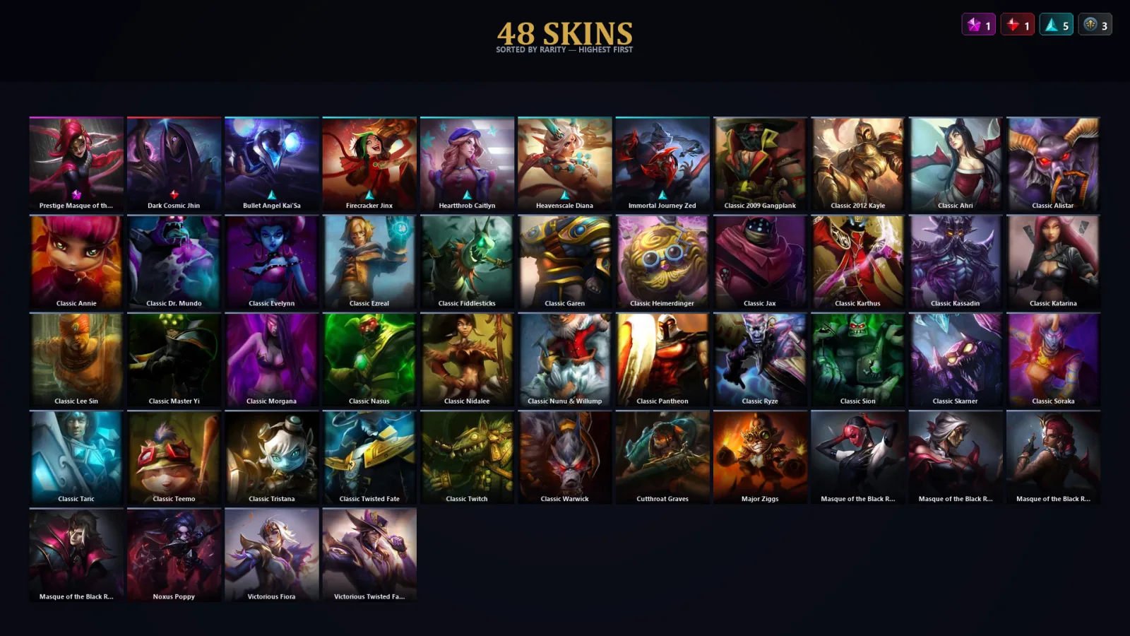 [LoL] | EUW | Level 66 | Emerald I | 91 Champions | 48 Skins | 17,927 BE