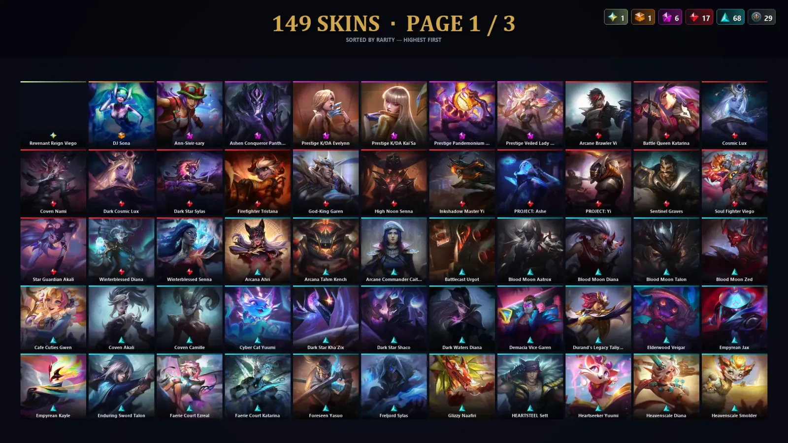 [LoL] | TR | Level 262 | Diamond II | 173 Champions | 149 Skins | 30,247 BE