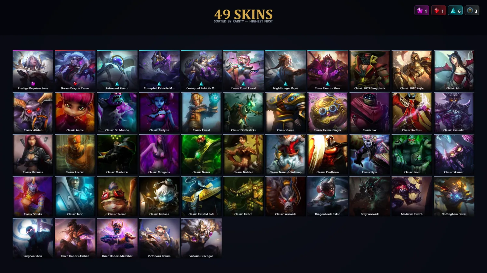 [LoL] | TR | Level 52 | Emerald IV | 58 Champions | 49 Skins | 15,761 BE — LoL account