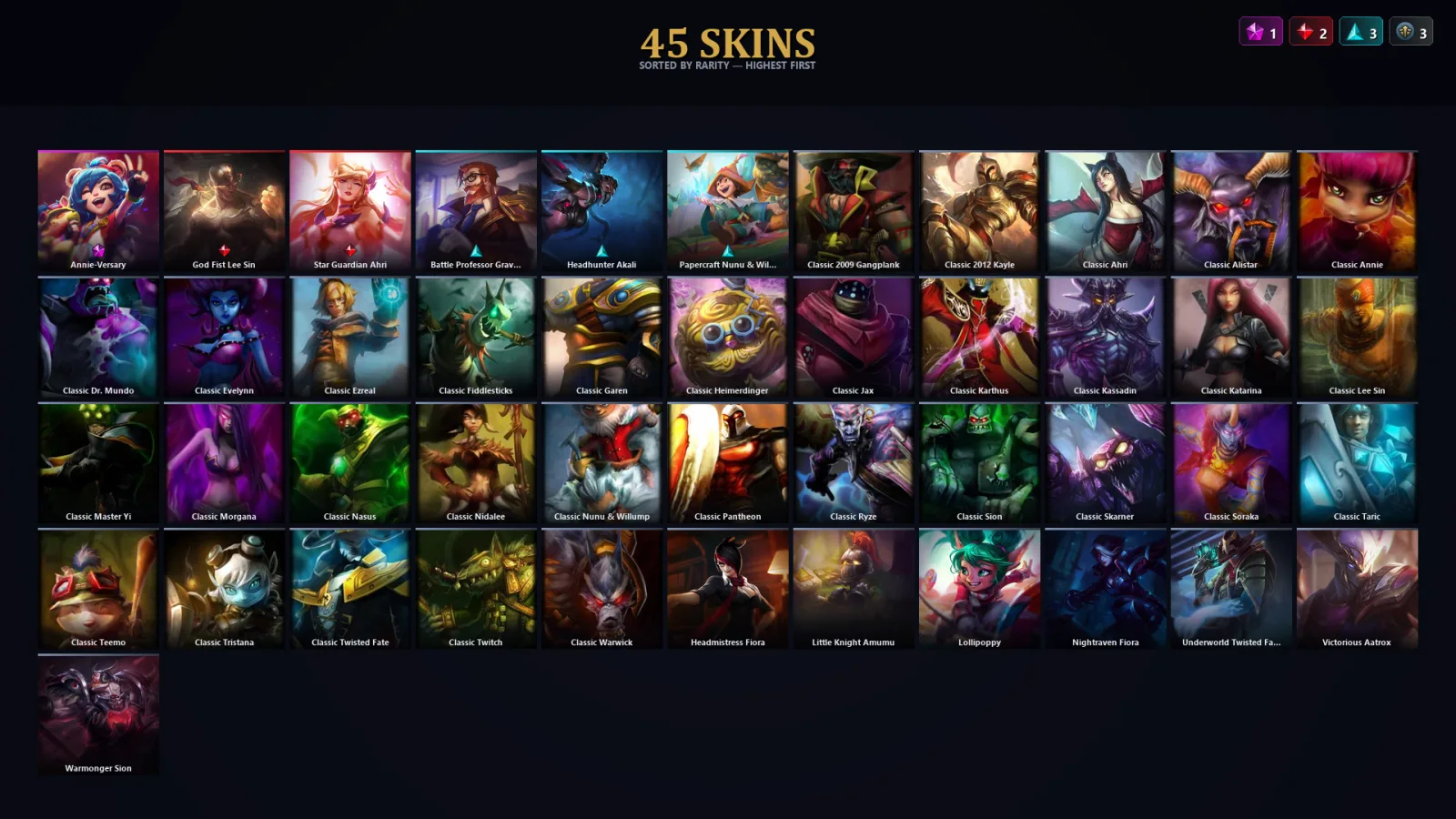 [LoL] | EUW | Level 59 | 36 Champions | 45 Skins