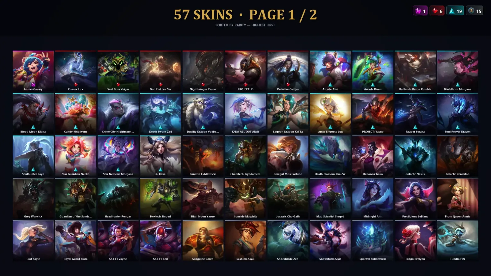 [LoL] | TR | Level 170 | Bronze II | 157 Champions | 57 Skins — LoL account