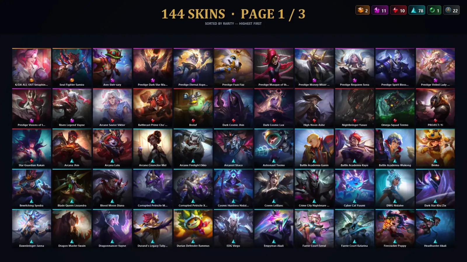 [LoL] | TR | Level 290 | Emerald IV | 116 Champions | 144 Skins | 26,520 BE