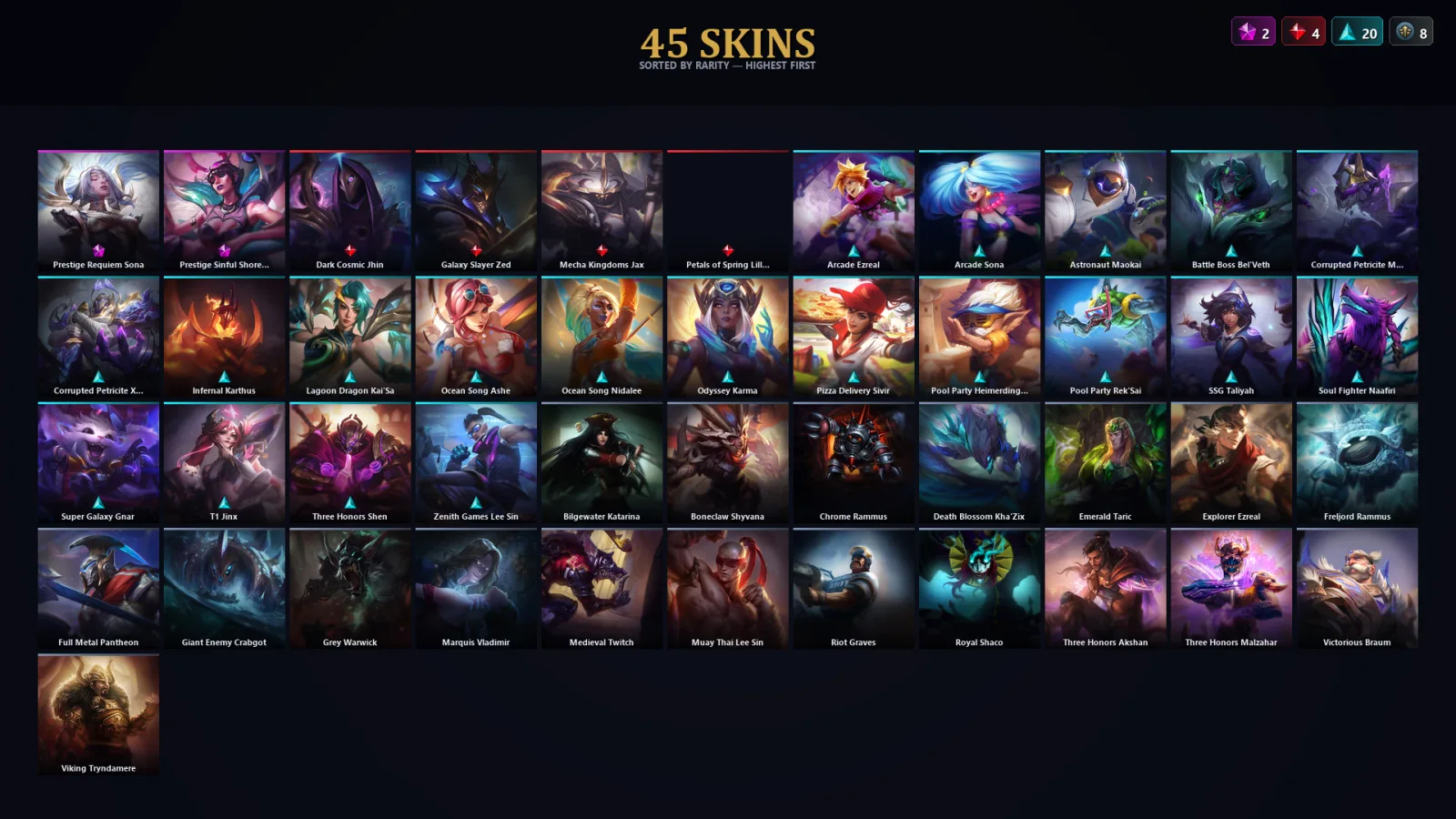 [LoL] | TR | Level 75 | Diamond IV | 151 Champions | 45 Skins | 15,015 BE