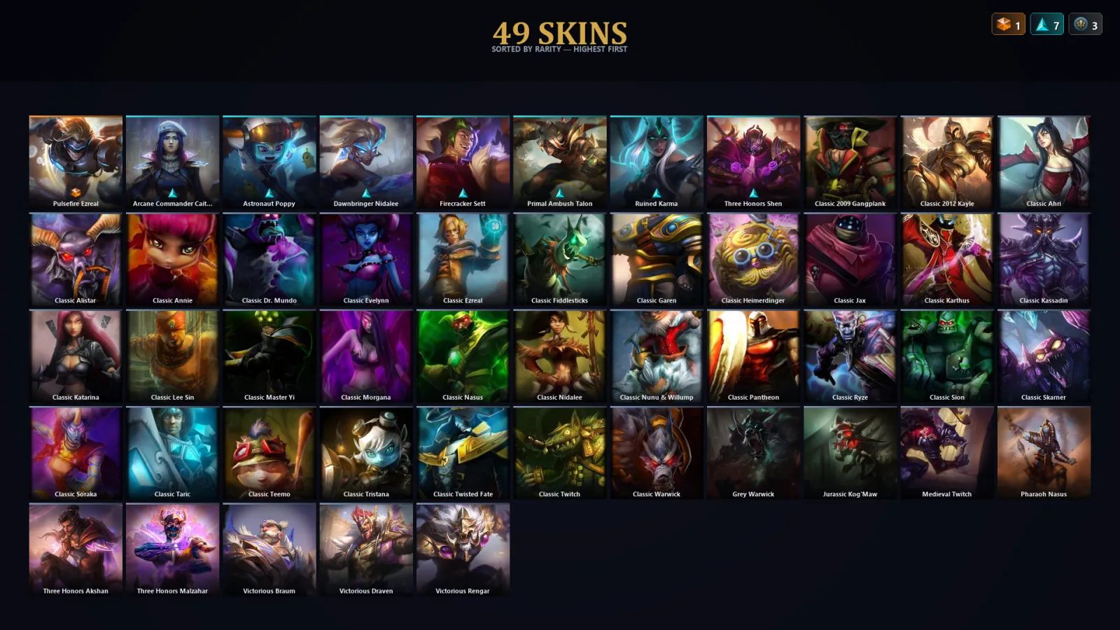 [LoL] | TR | Level 75 | Gold I | 101 Champions | 17 Skins | 26,517 BE