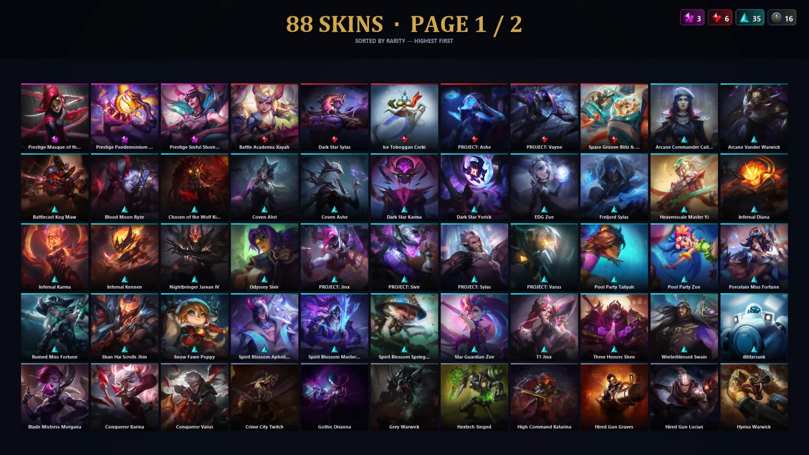 [LoL] | EUW | Level 30 | Master | 153 Champions | 88 Skins | 16,163 BE
