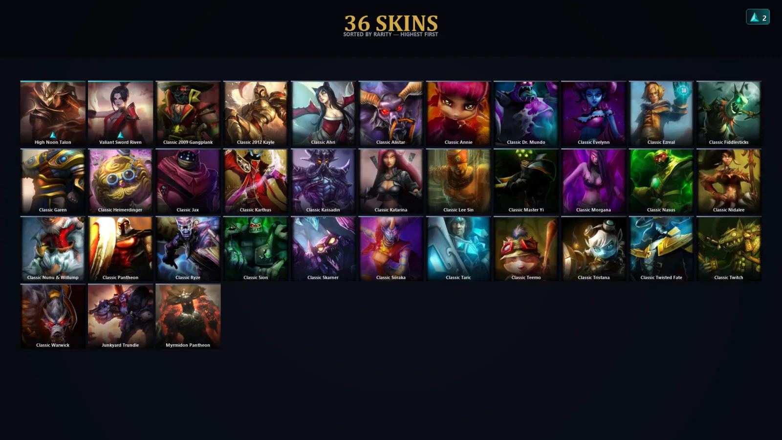 [LoL] | TR | Level 34 | 22 Champions | 36 Skins