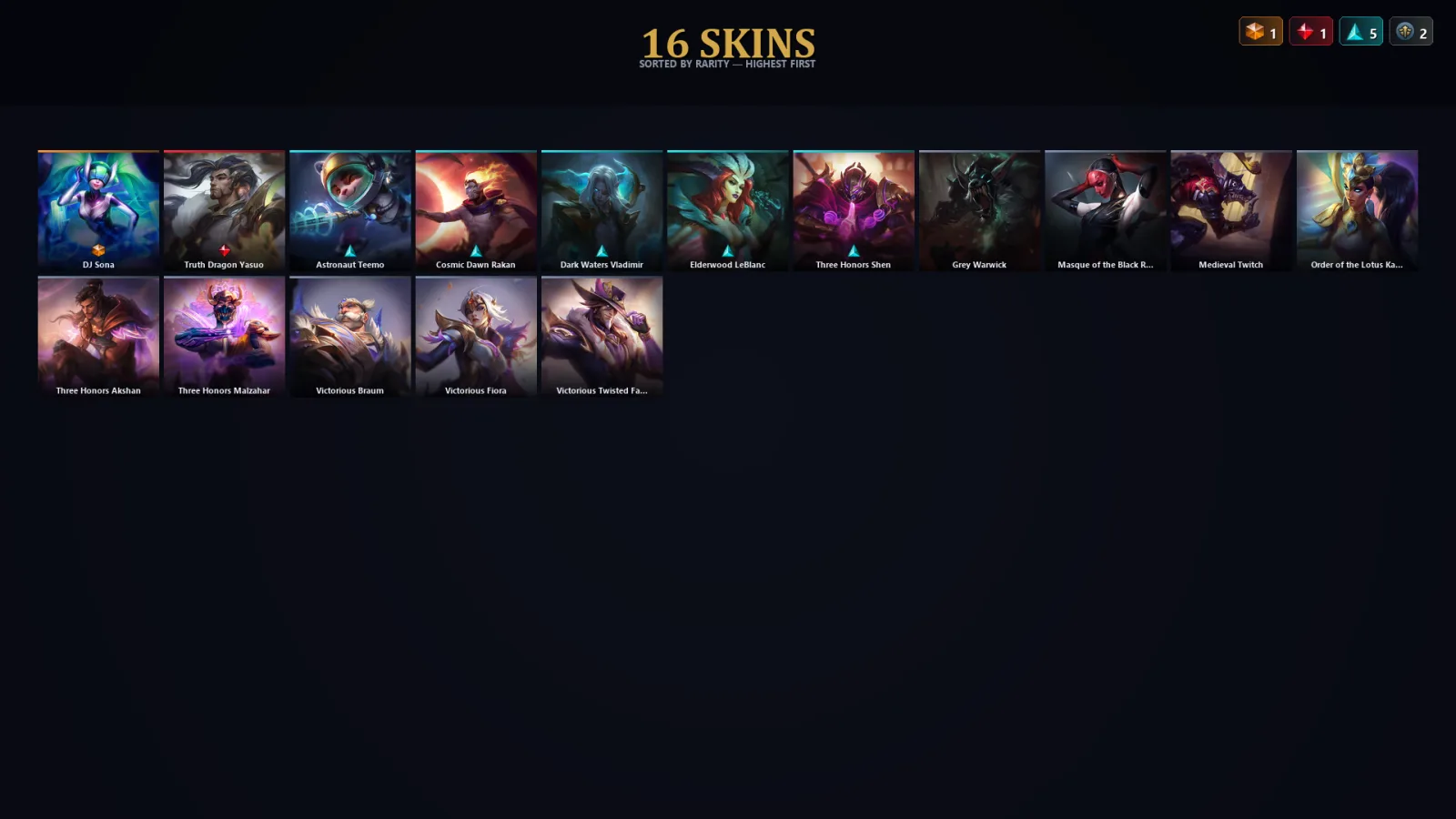 [LoL] | EUW | Level 72 | Gold I | 62 Champions | 16 Skins | 97,051 BE