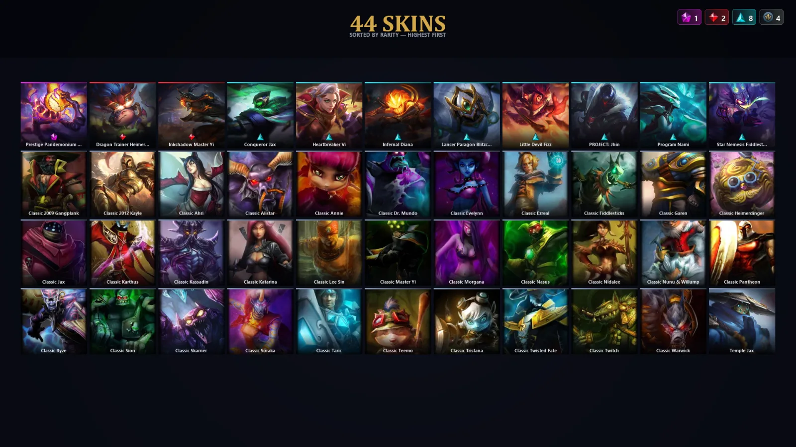 [LoL] | EUW | Level 30 | Silver II | 70 Champions | 44 Skins