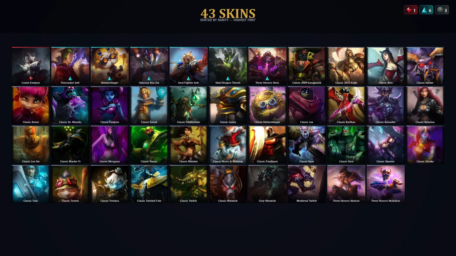 [LoL] | EUW | Level 33 | Gold II | 90 Champions | 43 Skins