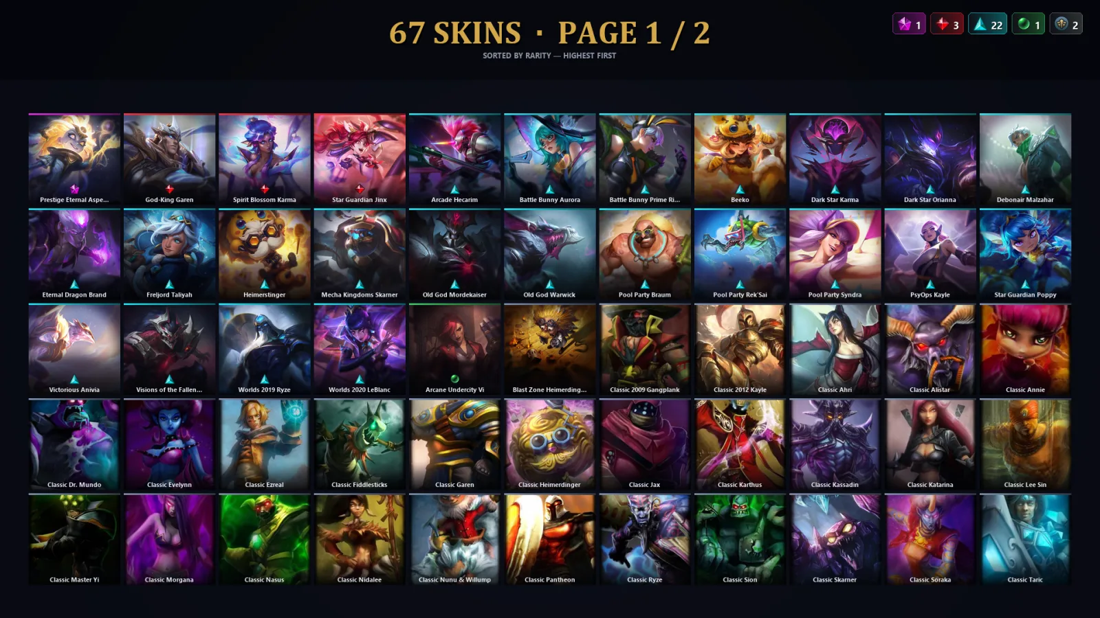 [LoL] | TR | Level 112 | Platinum IV | 147 Champions | 67 Skins | 60,137 BE