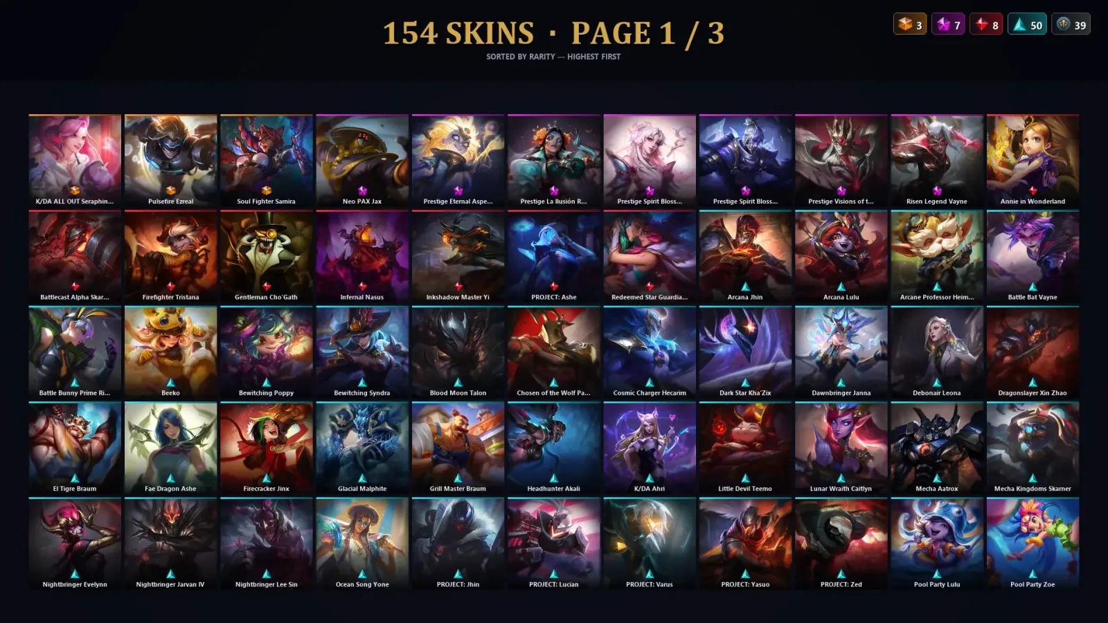 [LoL] | TR | Level 113 | Platinum IV | 172 Champions | 154 Skins | 37,624 BE — LoL account