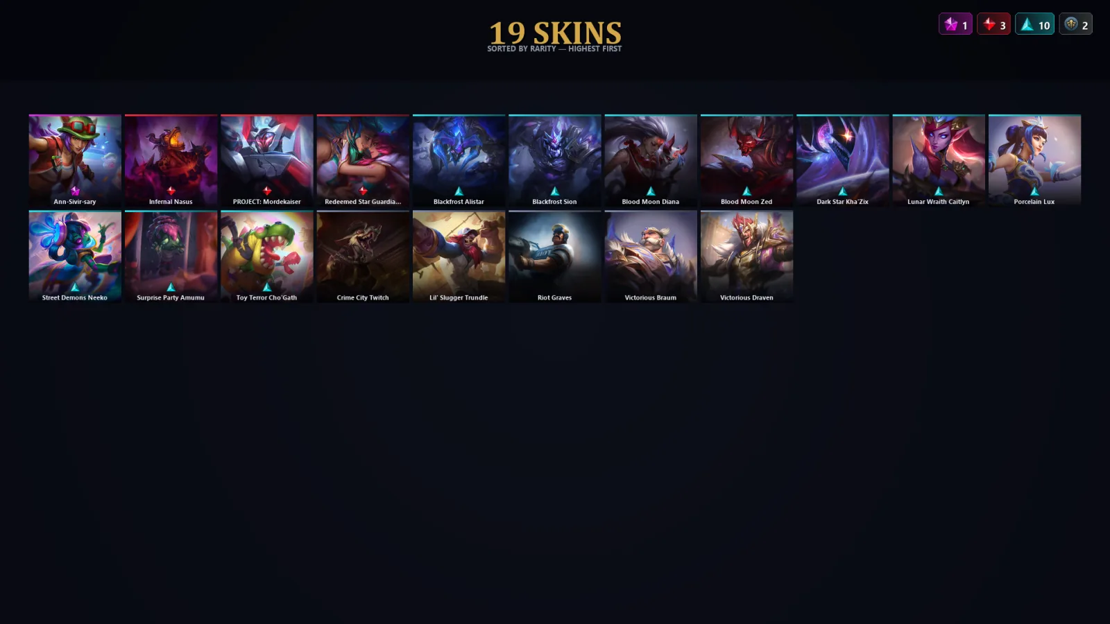 [LoL] | EUW | Level 77 | Emerald III | 74 Champions | 19 Skins | 10,531 BE — LoL account