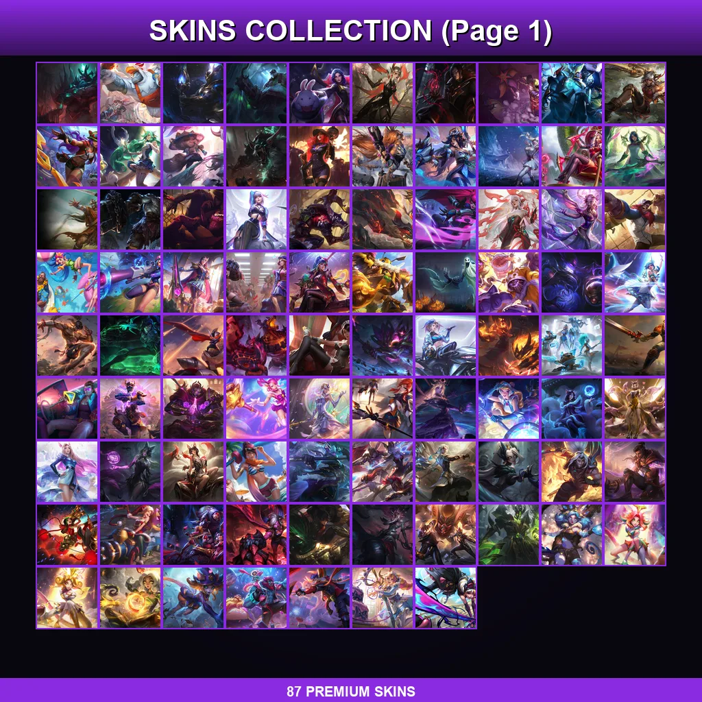 OCE | Lv90 | Iron I | 87 Skin | 80 Champ
