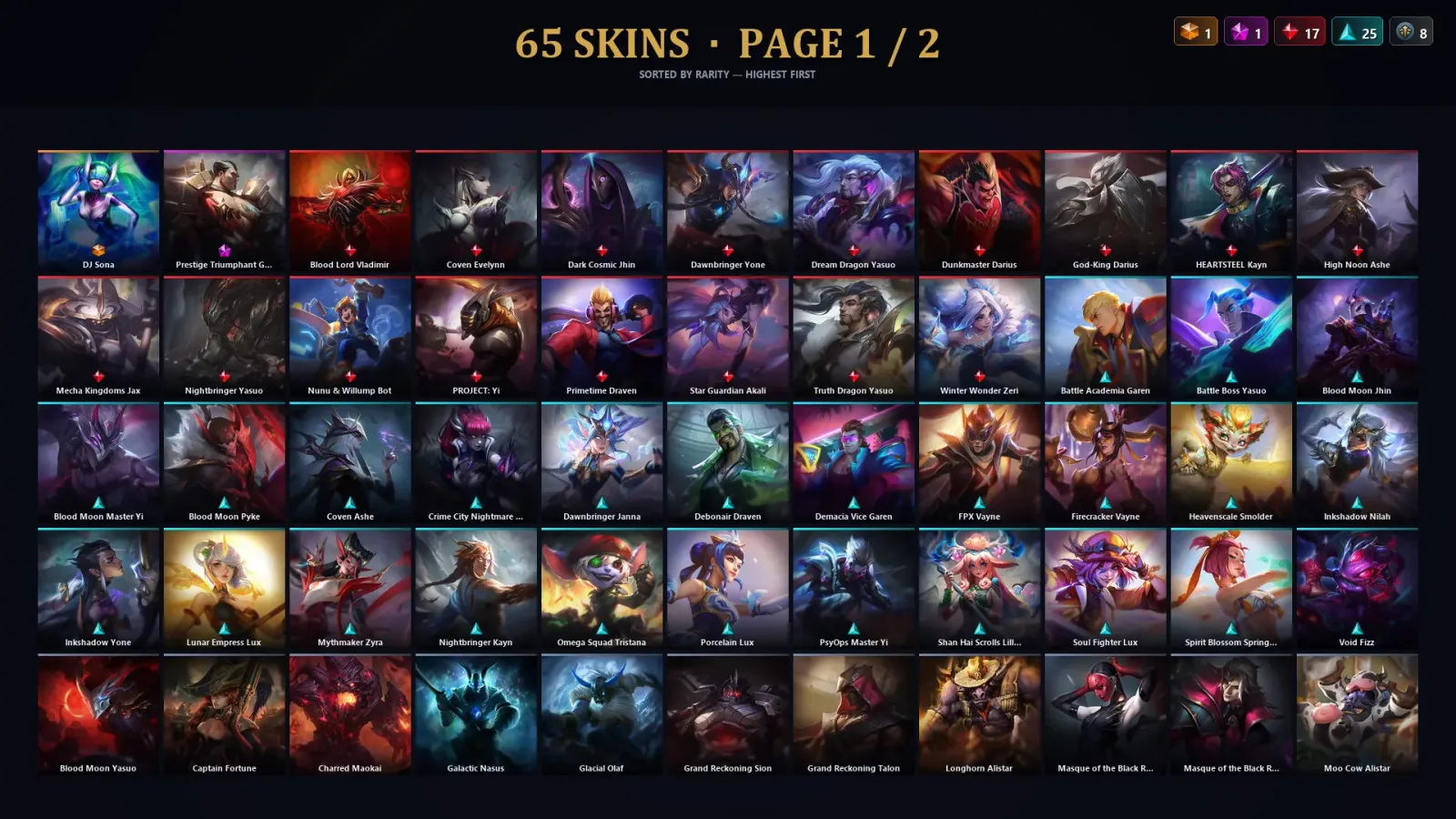 [LoL] | TR | Level 242 | Gold III | 86 Champions | 65 Skins | 212,384 BE