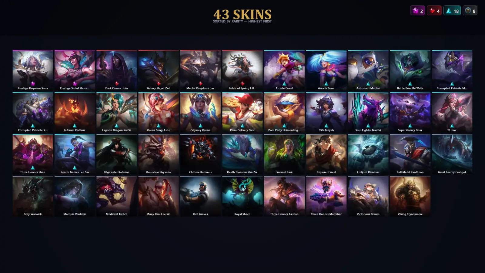 [LoL] | TR | Level 68 | Diamond II | 138 Champions | 43 Skins | 26,007 BE