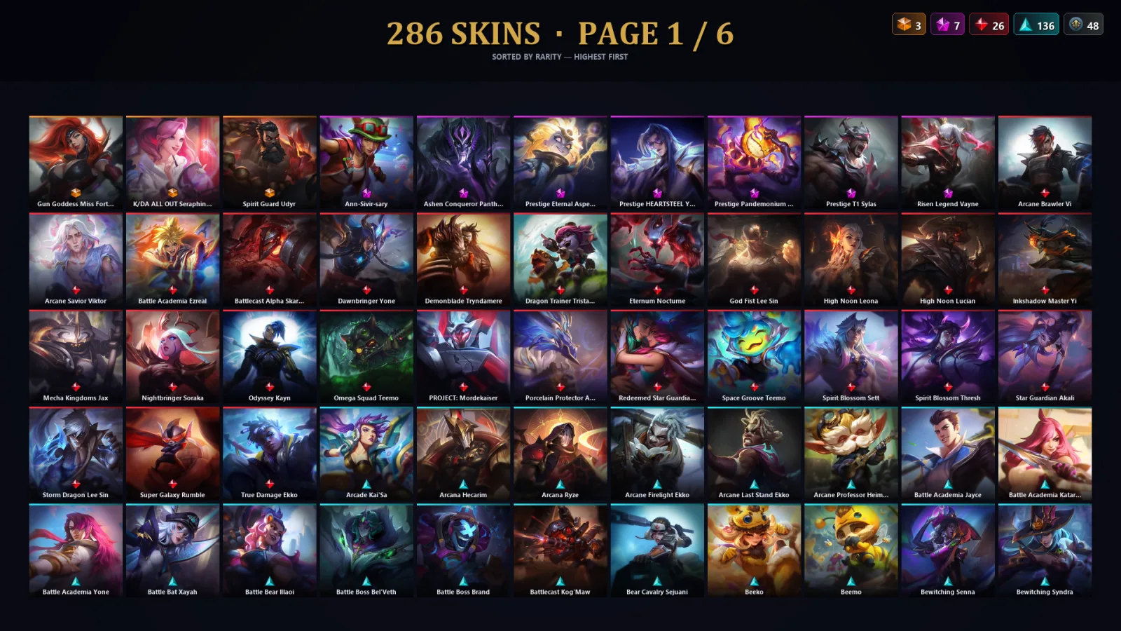 [LoL] | EUW | Level 296 | 173 Champions | 286 Skins | 27,323 BE