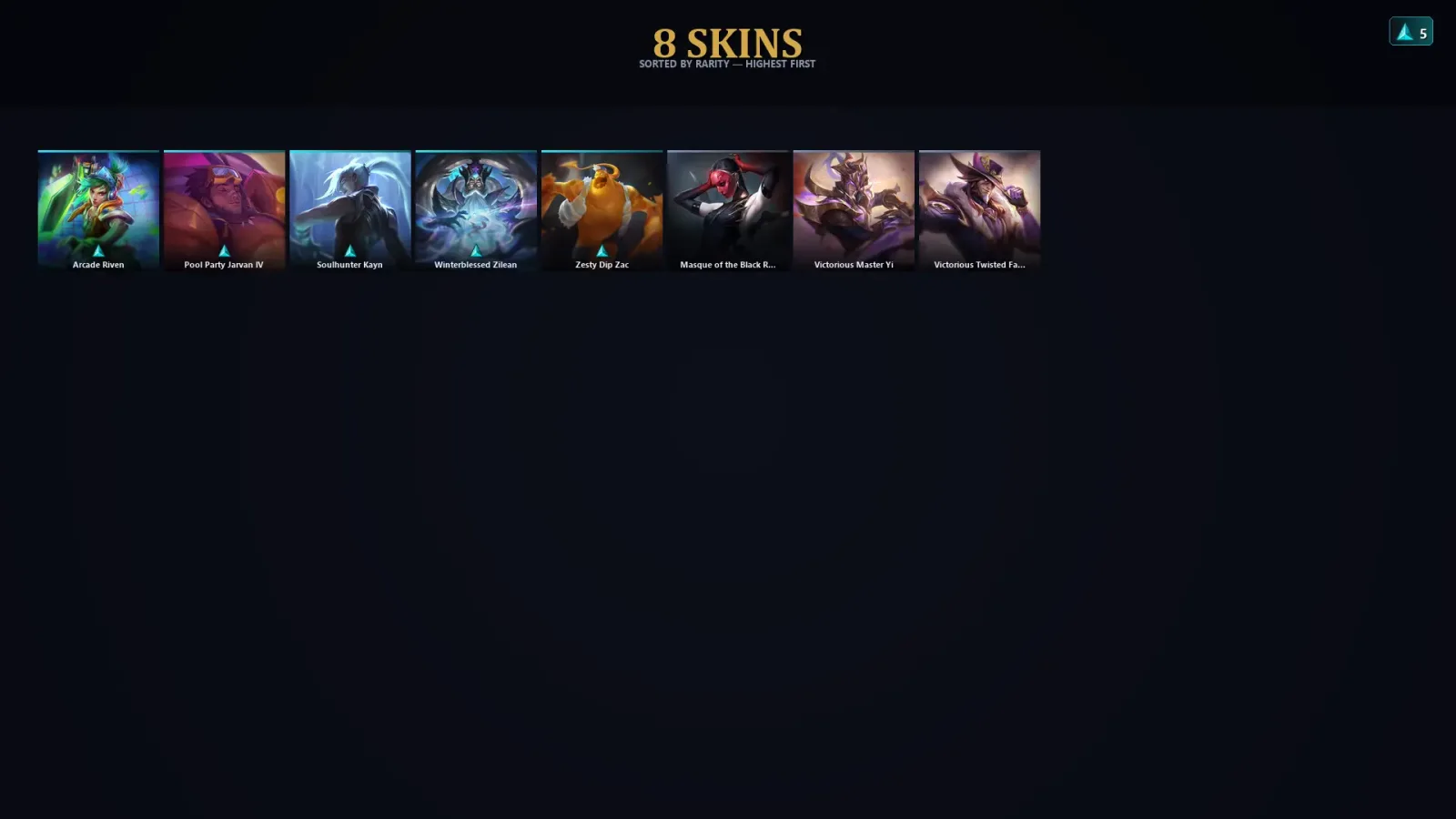 [LoL] | TR | Level 30 | Master | 48 Champions | 8 Skins | 19,417 BE