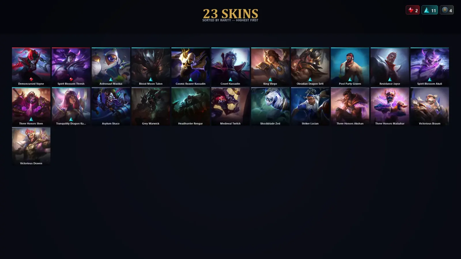 [LoL] | TR | Level 30 | Challenger | 114 Champions | 23 Skins | 30,288 BE — LoL account