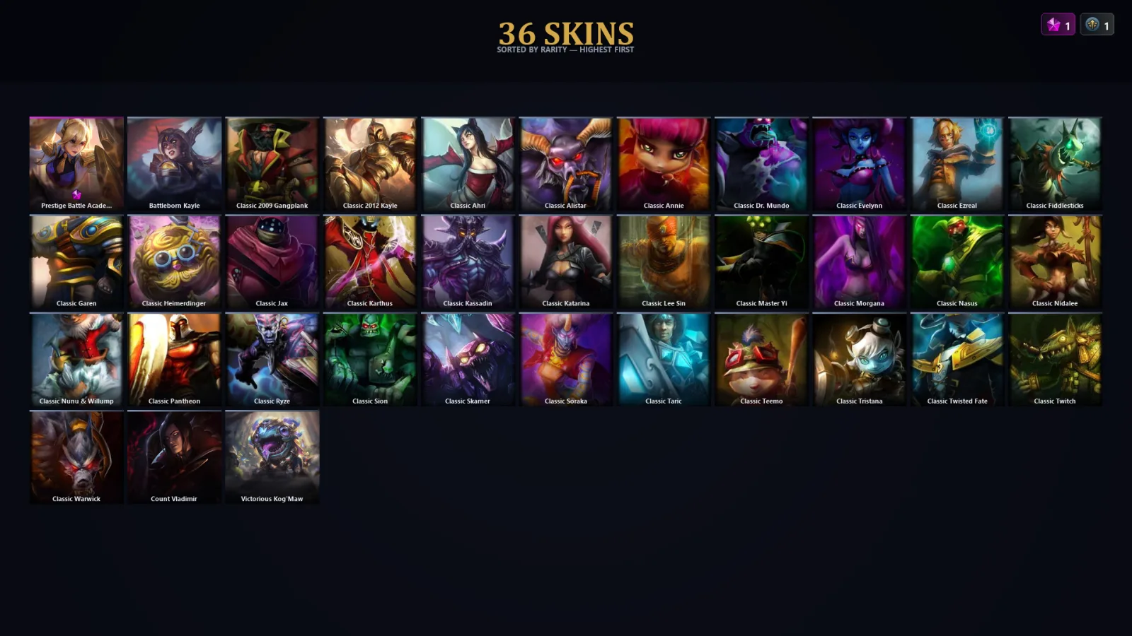 [LoL] | EUW | Level 34 | 26 Champions | 36 Skins