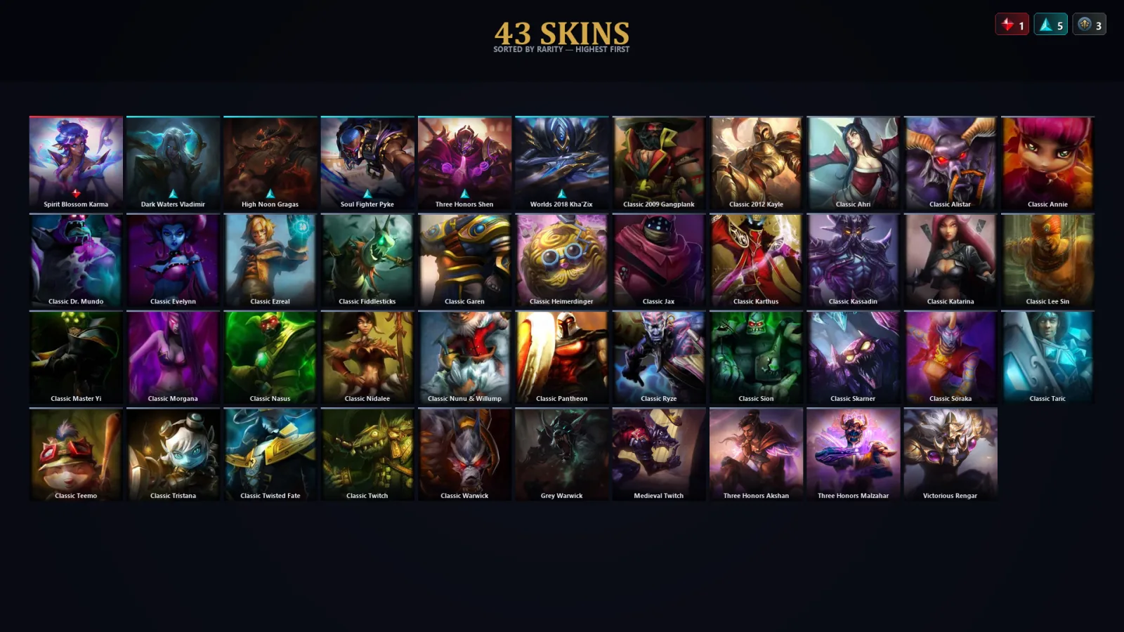 [LoL] | TR | Level 30 | Master | 70 Champions | 43 Skins | 43,165 BE