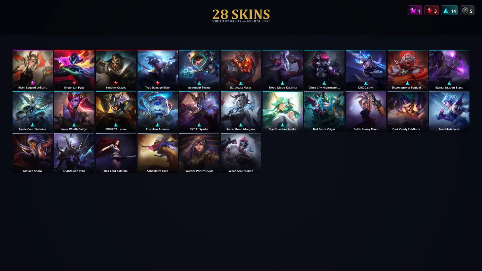[LoL] | EUW | Level 91 | Diamond IV | 76 Champions | 28 Skins