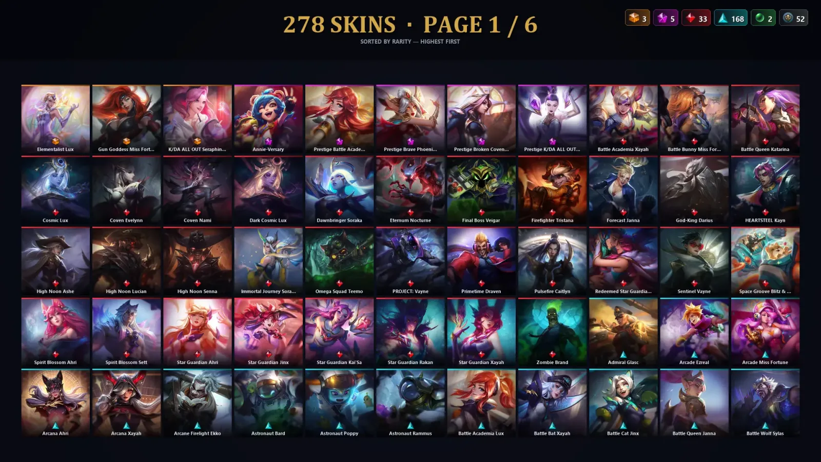 [LoL] | EUW | Level 500 | 133 Champions | 278 Skins | 19,828 BE