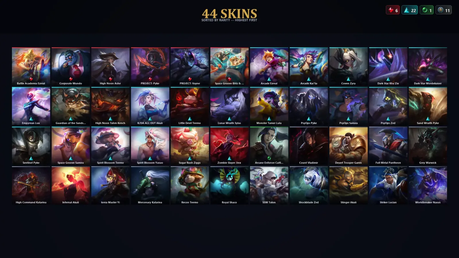 [LoL] | TR | Level 246 | 108 Champions | 44 Skins | 12,140 BE — Unranked / Smurf League of Legends