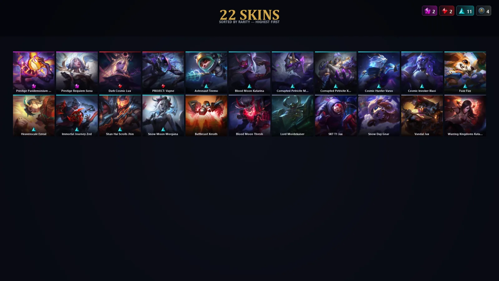 [LoL] | TR | Level 46 | Gold II | 86 Champions | 22 Skins | 10,228 BE