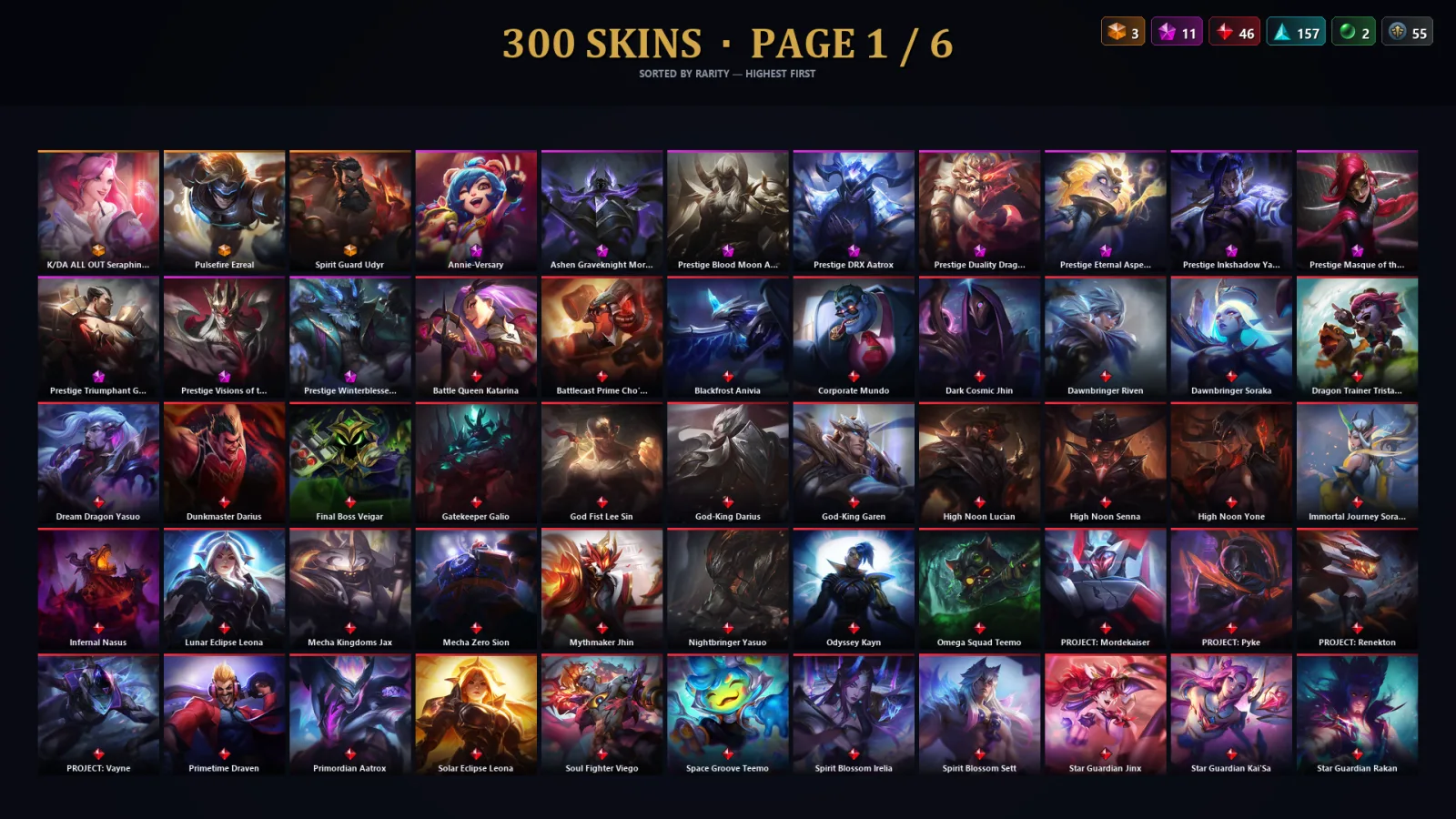[LoL] | EUW | Level 454 | 173 Champions | 300 Skins | 11,742 BE