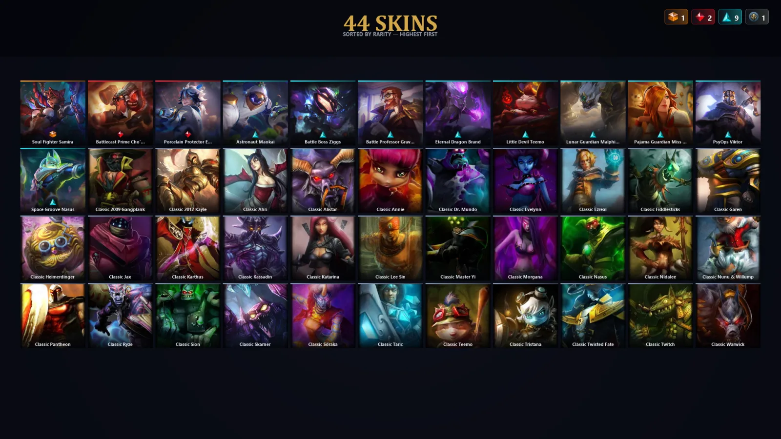 [LoL] | EUW | Level 107 | 58 Champions | 44 Skins | 37,836 BE