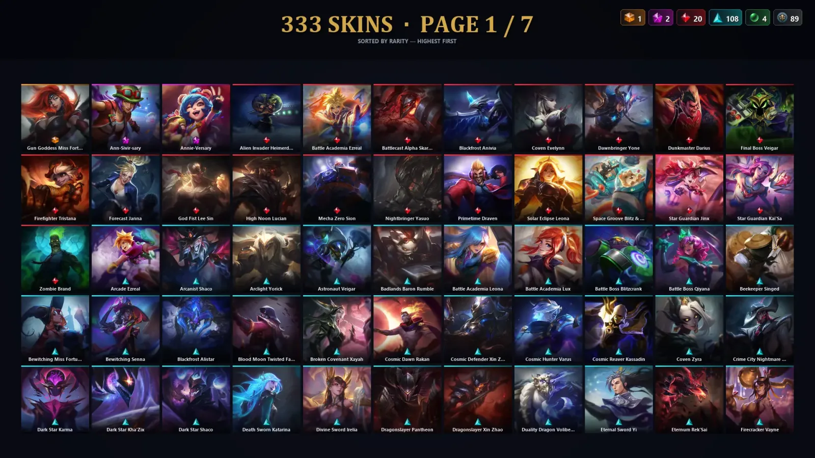 [LoL] | TR | Level 416 | Gold I | 172 Champions | 333 Skins | 38,025 BE — LoL account