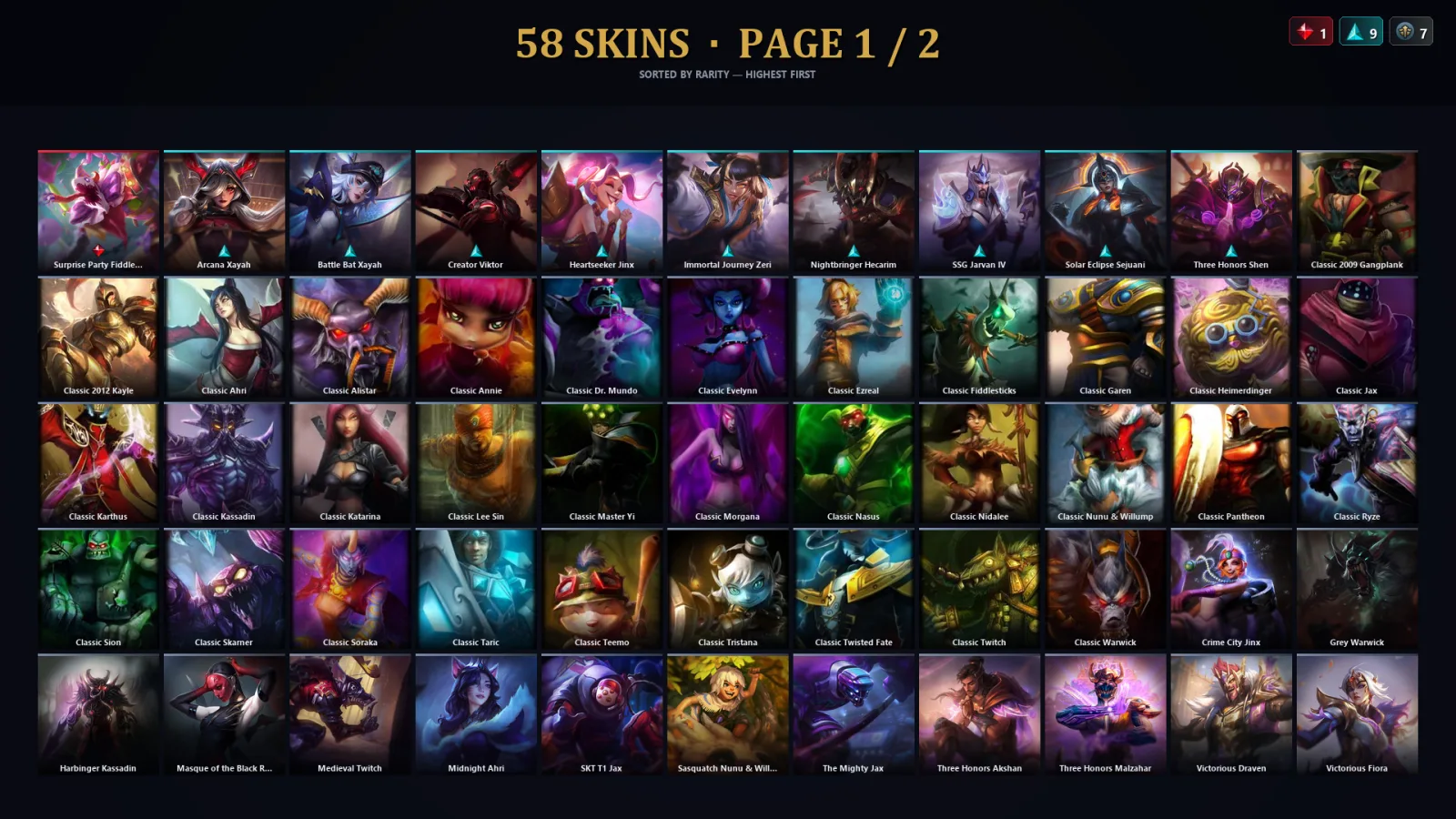 [LoL] | TR | Level 91 | Diamond I | 127 Champions | 58 Skins | 30,077 BE