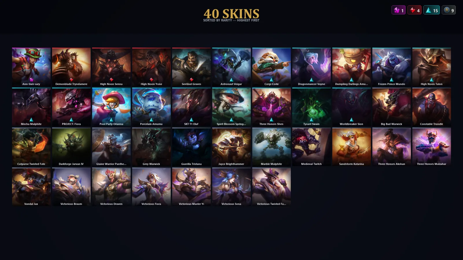 [LoL] | EUW | Level 30 | Master | 130 Champions | 40 Skins