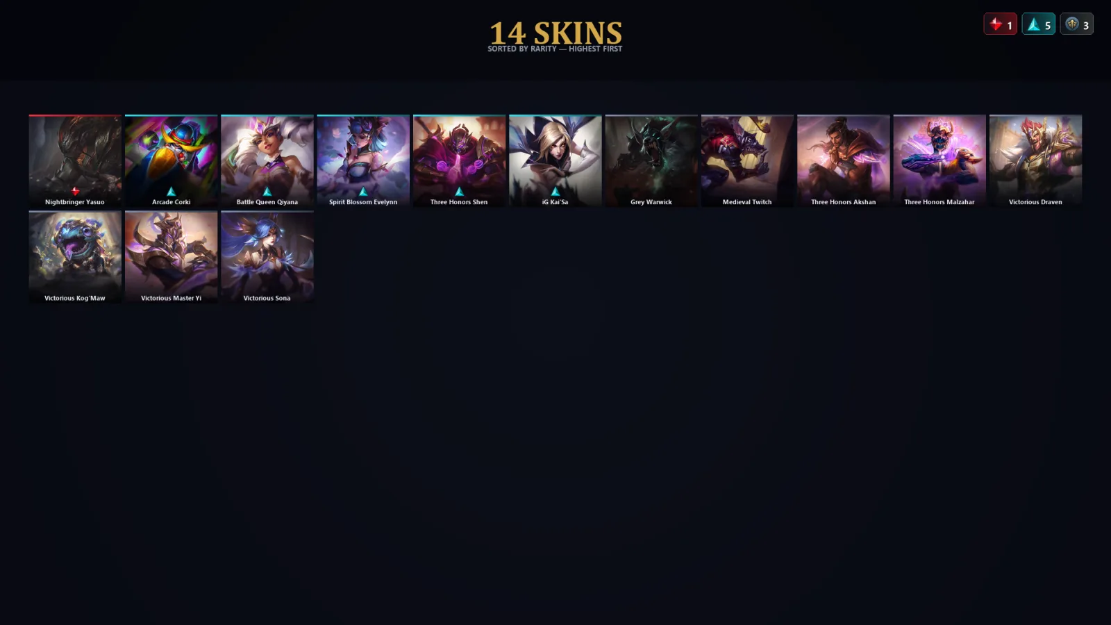 [LoL] | EUW | Level 54 | Diamond III | 73 Champions | 14 Skins | 11,132 BE