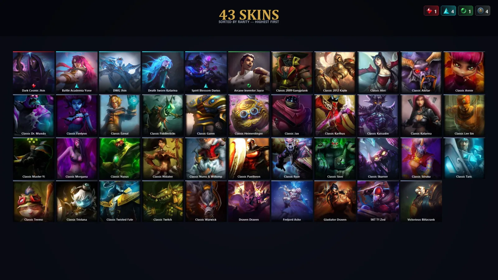 [LoL] | TR | Level 62 | Silver II | 36 Champions | 43 Skins | 15,870 BE